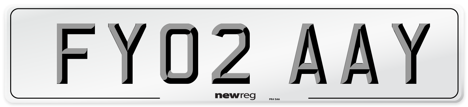 FY02 AAY Number Plate from New Reg